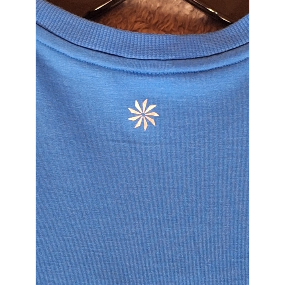 Athleta Blue Racerback Tank Top Ruched Sides Athletic Workout Activewear XL - Picture 5 of 10